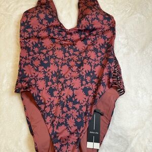 Dolce Vita Burgundy and navy Floral Swimsuit